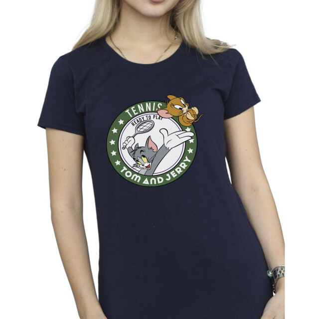 Li-cense Tom and jerry dames tennis klaar om te spelen katoenen t-shirt UTBI43802_navyblue large