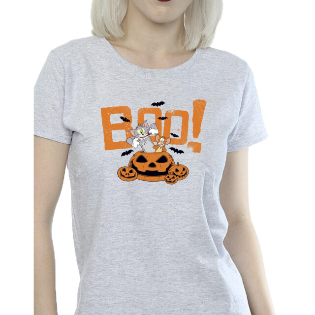Li-cense Tom & jerry dames halloween boe! katoenen t-shirt UTBI43803_sportsgrey large
