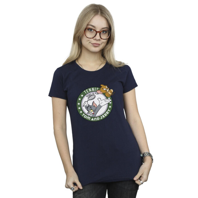 Li-cense Tom and jerry dames tennis klaar om te spelen katoenen t-shirt UTBI43802_navyblue large