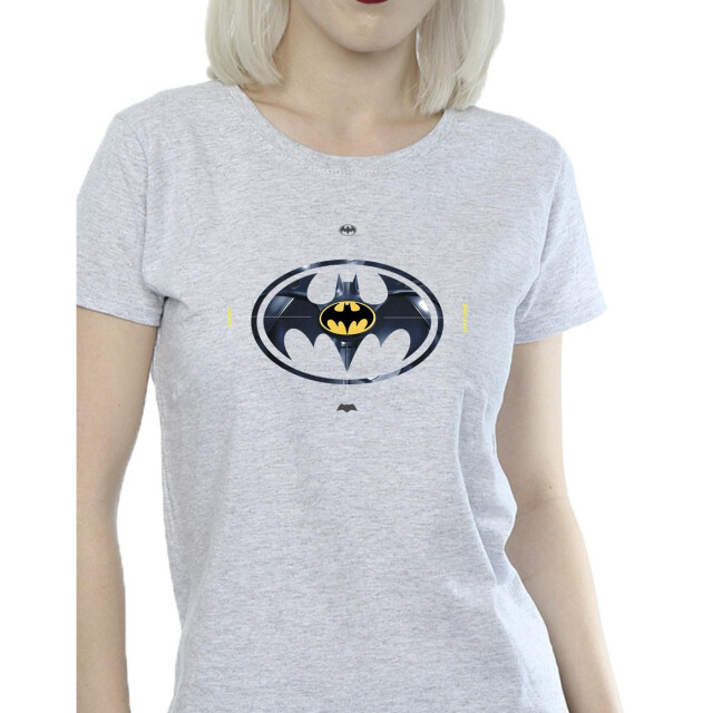 Li-cense Dc comics dames the flash batman metalen logo katoenen t-shirt UTBI43873_sportsgrey large