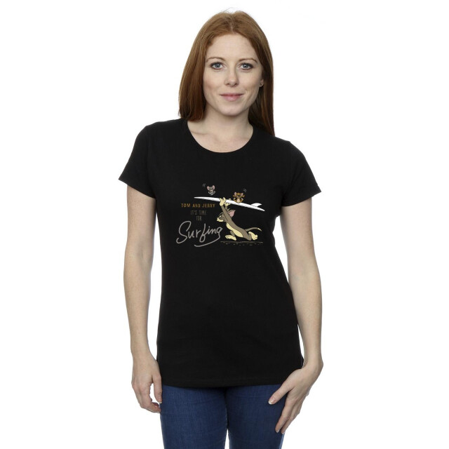 Li-cense Tom and jerry dames het is tijd om te surfen katoenen t-shirt UTBI43742_black large