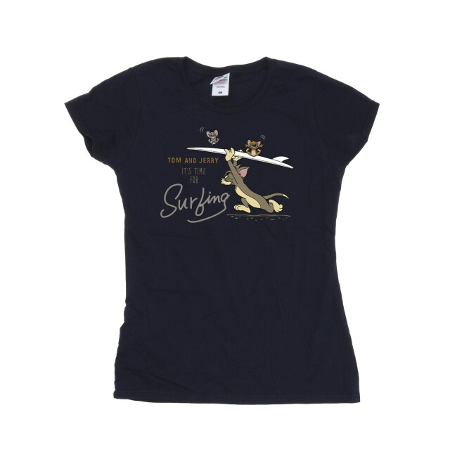 Li-cense Tom and jerry dames het is tijd om te surfen katoenen t-shirt UTBI43742_navyblue large