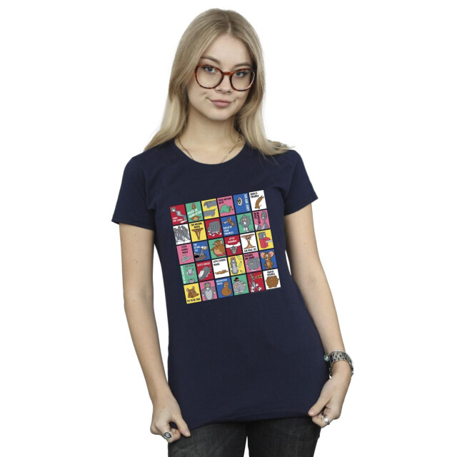 Li-cense Tom and jerry dames raster vierkantjes katoenen t-shirt UTBI43761_navyblue large