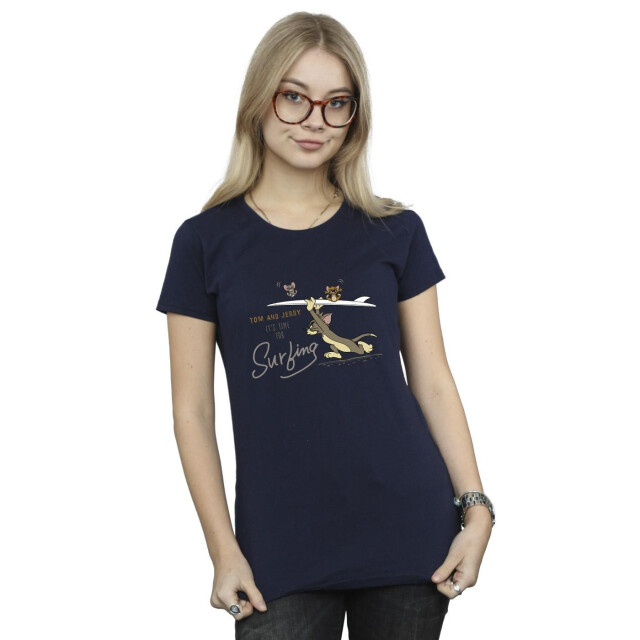 Li-cense Tom and jerry dames het is tijd om te surfen katoenen t-shirt UTBI43742_navyblue large