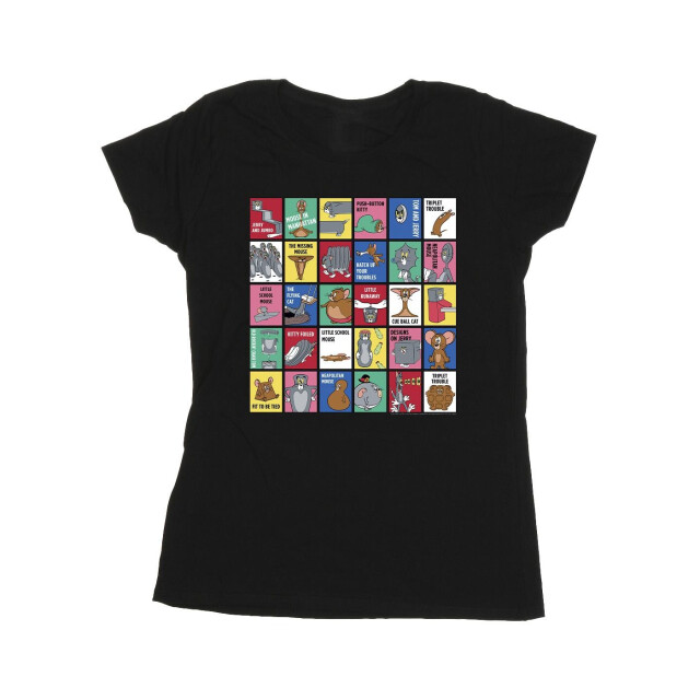 Li-cense Tom and jerry dames raster vierkantjes katoenen t-shirt UTBI43761_black large