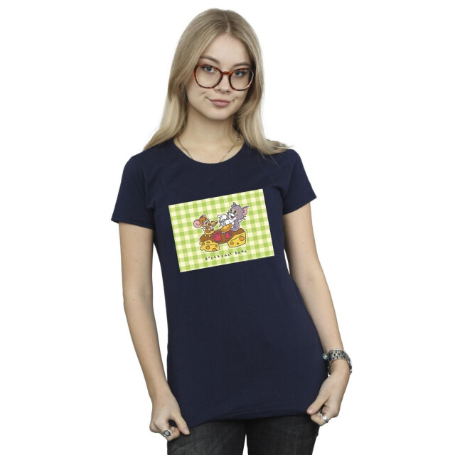 Li-cense Tom and jerry dames ontbijtknoppen katoenen t-shirt UTBI43776_navyblue large
