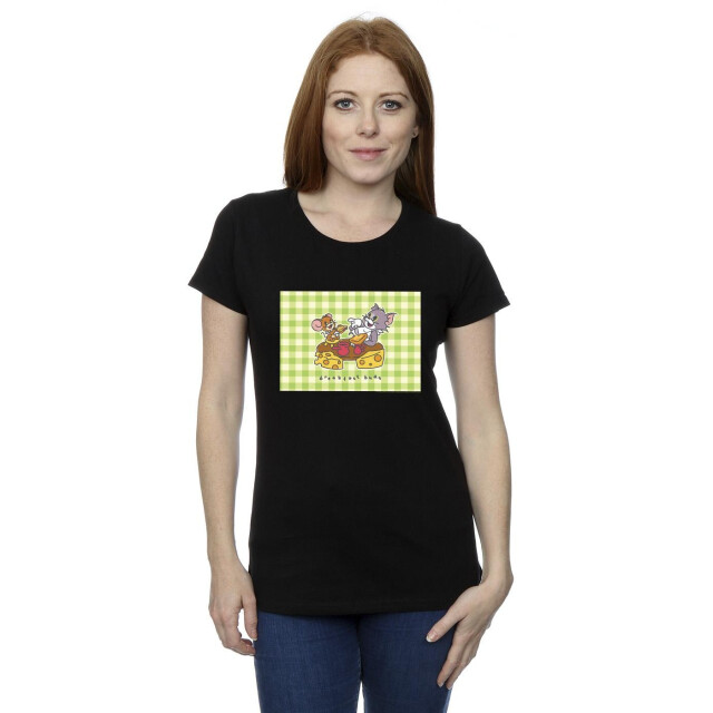 Li-cense Tom and jerry dames ontbijtknoppen katoenen t-shirt UTBI43776_black large