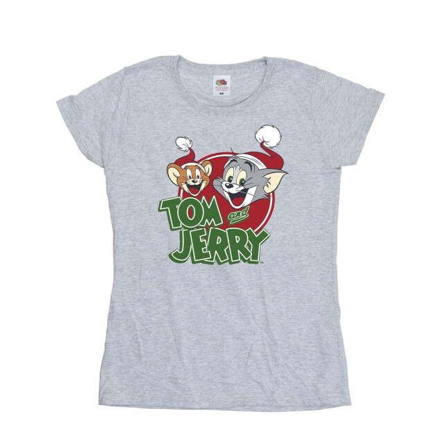 Li-cense Tom and jerry dames kerstmuts logo katoenen t-shirt UTBI43785_sportsgrey large