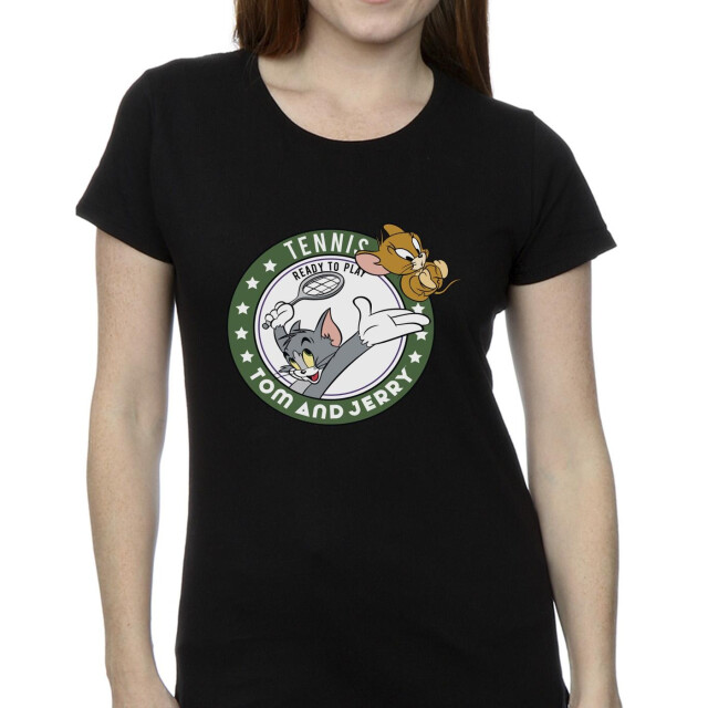 Li-cense Tom and jerry dames tennis klaar om te spelen katoenen t-shirt UTBI43802_black large