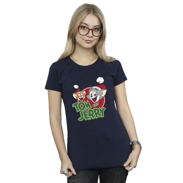 Li-cense Tom and jerry dames kerstmuts logo katoenen t-shirt UTBI43785_navyblue large