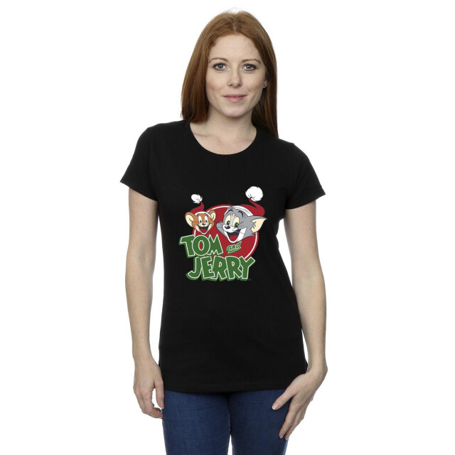 Li-cense Tom and jerry dames kerstmuts logo katoenen t-shirt UTBI43785_black large