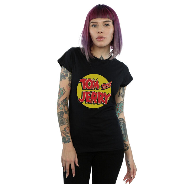 Li-cense Tom and jerry dames cirkel logo katoenen t-shirt UTBI43703_black large