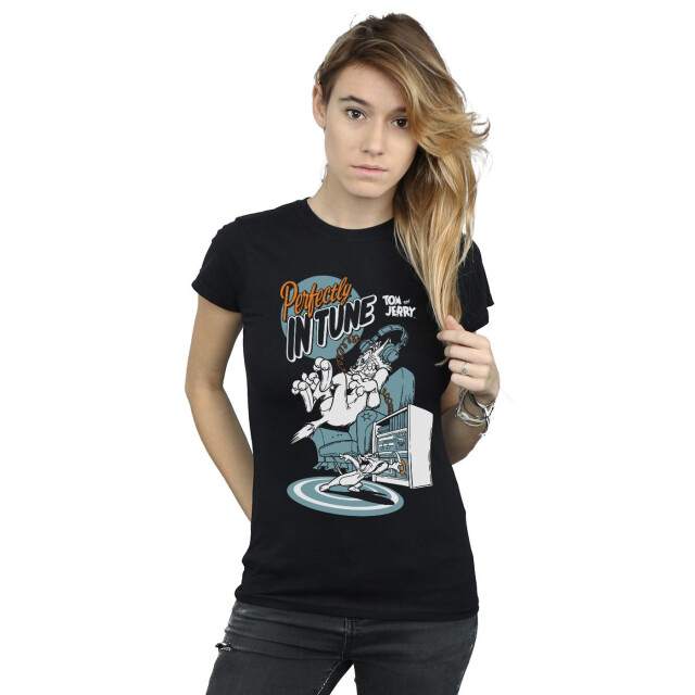 Li-cense Tom and jerry dames perfectly in tune katoenen t-shirt UTBI43708_black large