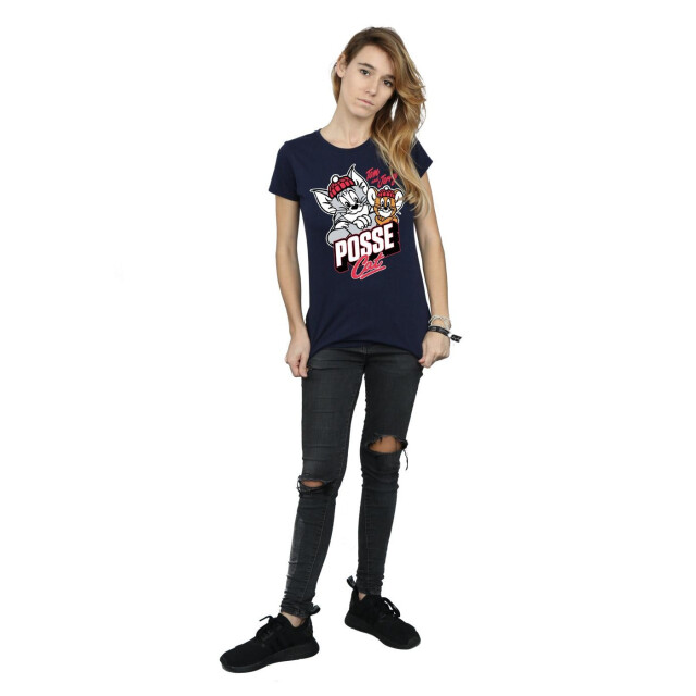 Li-cense Tom and jerry dames posse kat katoenen t-shirt UTBI43665_navyblue large