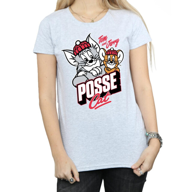 Li-cense Tom and jerry dames posse kat katoenen t-shirt UTBI43665_sportsgrey large