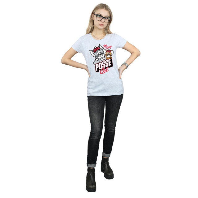 Li-cense Tom and jerry dames posse kat katoenen t-shirt UTBI43665_sportsgrey large
