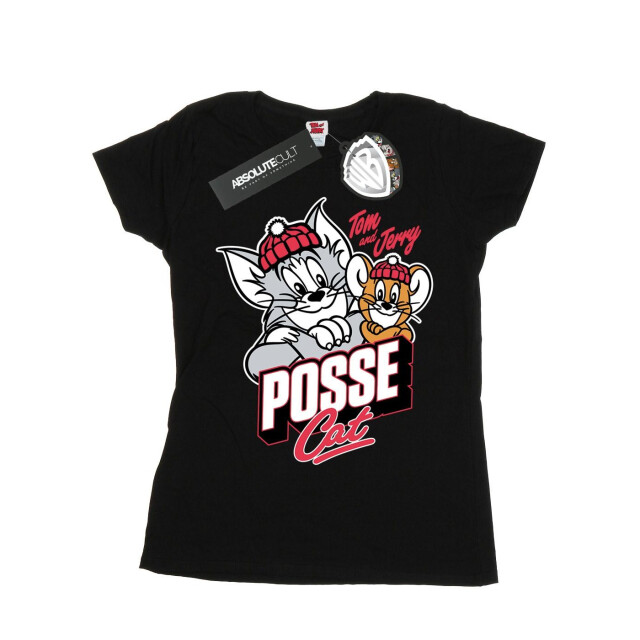 Li-cense Tom and jerry dames posse kat katoenen t-shirt UTBI43665_black large