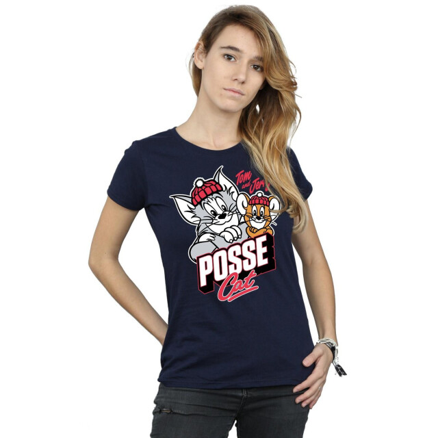 Li-cense Tom and jerry dames posse kat katoenen t-shirt UTBI43665_navyblue large