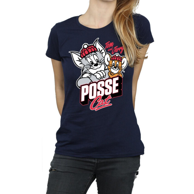 Li-cense Tom and jerry dames posse kat katoenen t-shirt UTBI43665_navyblue large