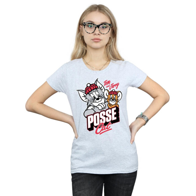Li-cense Tom and jerry dames posse kat katoenen t-shirt UTBI43665_sportsgrey large