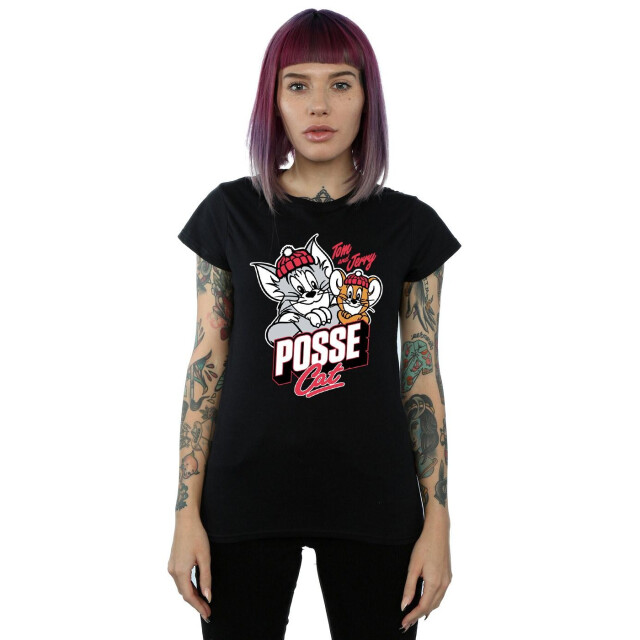 Li-cense Tom and jerry dames posse kat katoenen t-shirt UTBI43665_black large
