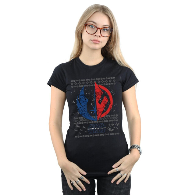Li-cense Star wars dames the rise of skywalker kerstmis split symbool katoenen t-shirt UTBI43601_black large