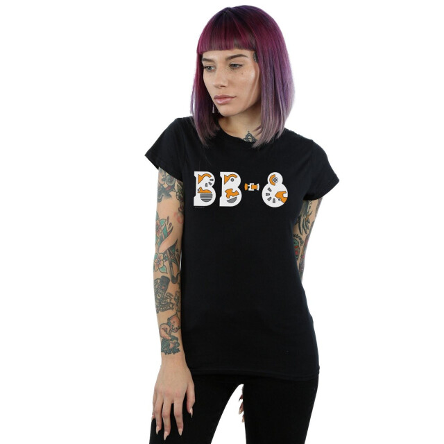 Li-cense Star wars dames the rise of skywalker bb-8 tekst logo katoenen t-shirt UTBI43582_black large