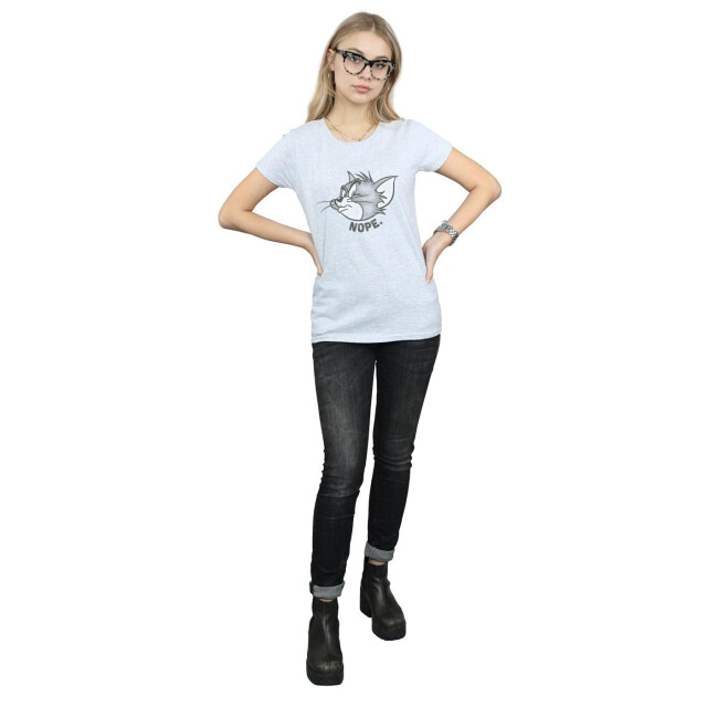 Li-cense Tom and jerry dames nope face katoenen t-shirt UTBI43625_sportsgrey large