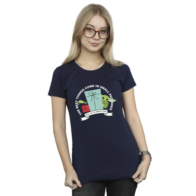 Li-cense Star wars dames the mandalorian galaxy's greetings katoenen t-shirt UTBI43495_navyblue large