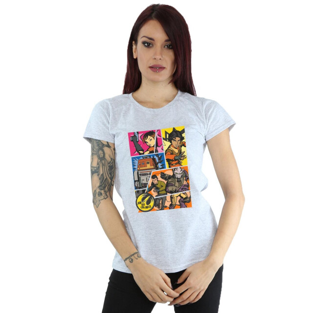 Li-cense Star wars dames rebels strip katoenen t-shirt UTBI43496_sportsgrey large