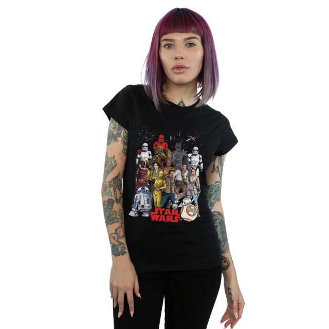 Li-cense Star wars dames the rise of skywalker karakter collage katoenen t-shirt UTBI43572_black large