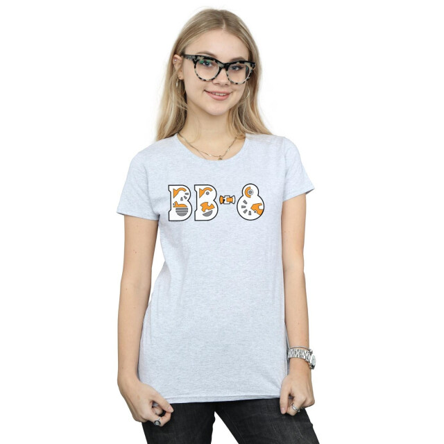 Li-cense Star wars dames the rise of skywalker bb-8 tekst logo katoenen t-shirt UTBI43582_sportsgrey large