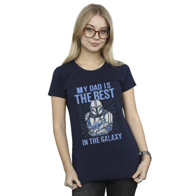 Li-cense Star wars dames mandalorian beste vader katoenen t-shirt UTBI43481_navyblue large