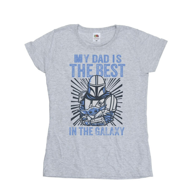 Li-cense Star wars dames mandalorian beste vader katoenen t-shirt UTBI43481_sportsgrey large