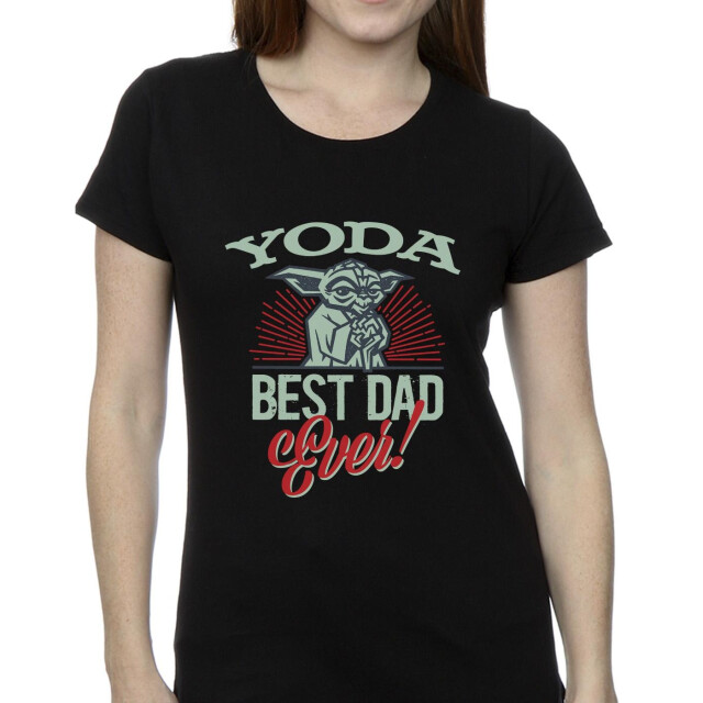 Li-cense Star wars dames mandalorian yoda pap katoenen t-shirt UTBI43475_black large