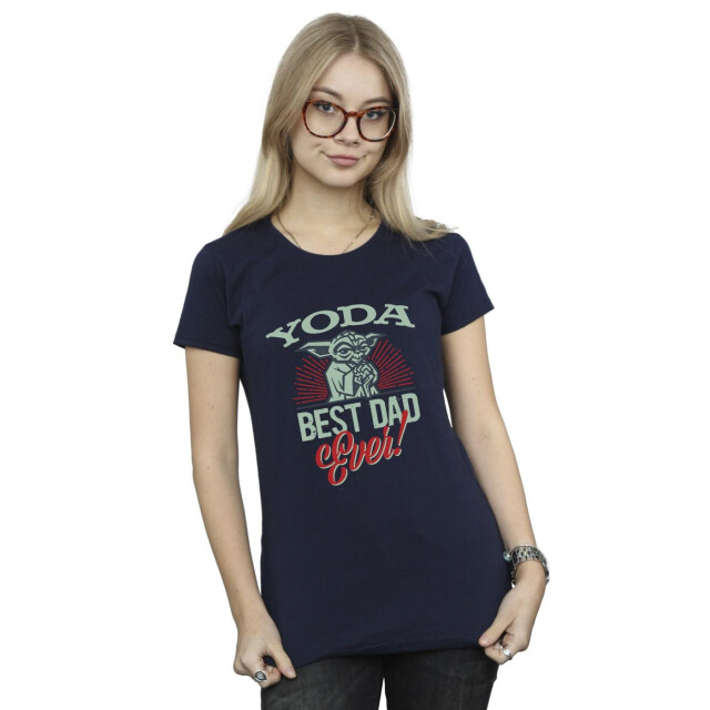 Li-cense Star wars dames mandalorian yoda pap katoenen t-shirt UTBI43475_navyblue large