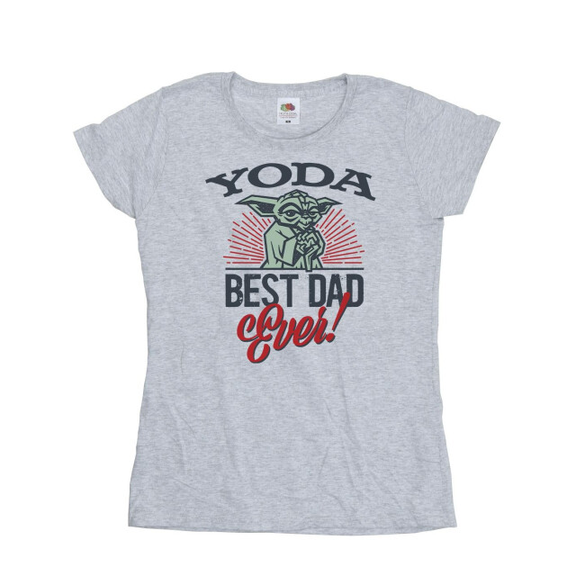 Li-cense Star wars dames mandalorian yoda pap katoenen t-shirt UTBI43475_sportsgrey large