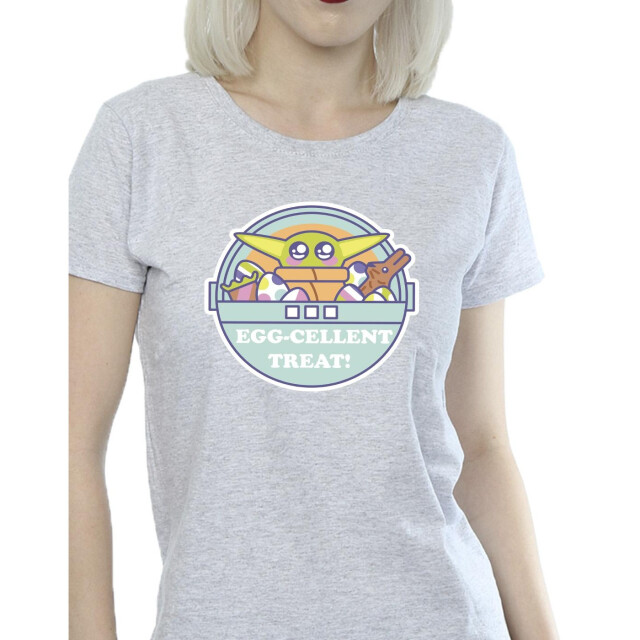 Li-cense Star wars dames the mandalorian eggcellent pasen katoenen t-shirt UTBI43461_sportsgrey large