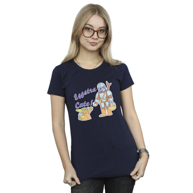 Li-cense Star wars dames the mandalorian eggstra schattig grogu katoenen t-shirt UTBI43462_navyblue large