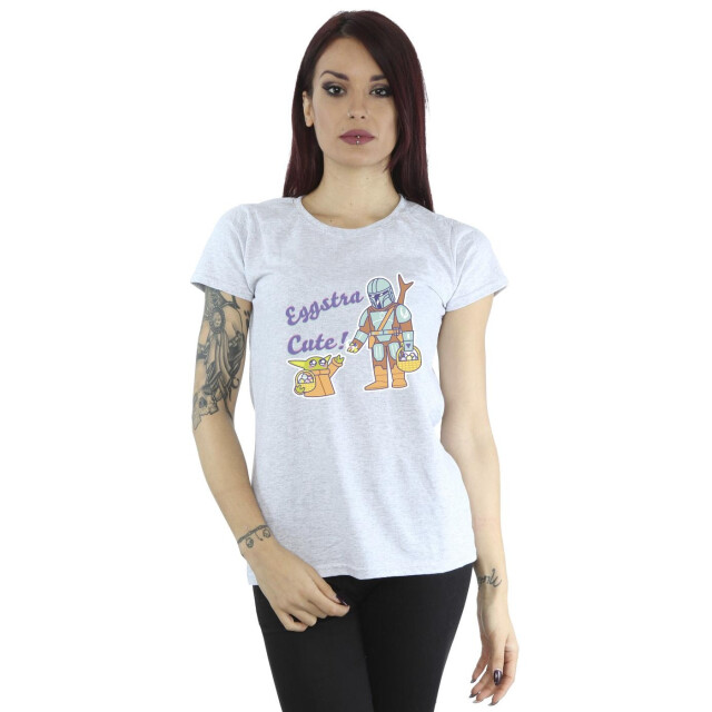Li-cense Star wars dames the mandalorian eggstra schattig grogu katoenen t-shirt UTBI43462_sportsgrey large