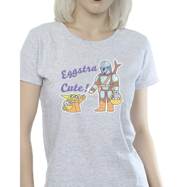 Li-cense Star wars dames the mandalorian eggstra schattig grogu katoenen t-shirt UTBI43462_sportsgrey large