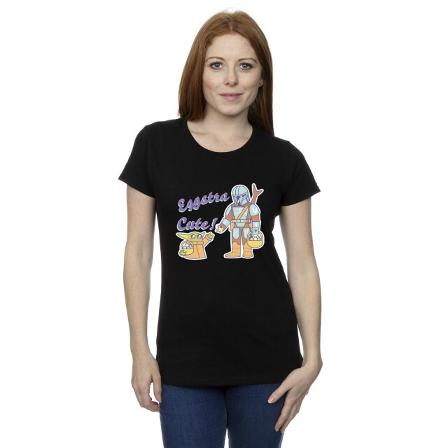 Li-cense Star wars dames the mandalorian eggstra schattig grogu katoenen t-shirt UTBI43462_black large