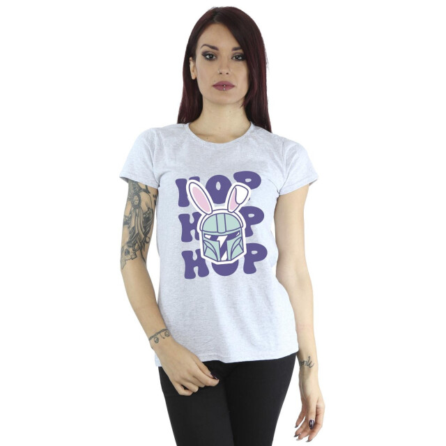 Li-cense Star wars dames the mandalorian hop into easter katoenen t-shirt UTBI43468_sportsgrey large