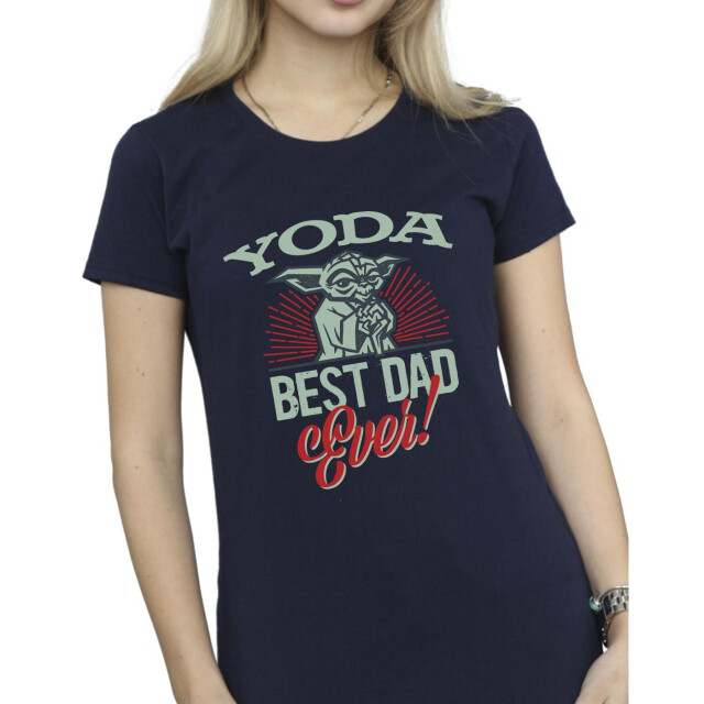 Li-cense Star wars dames mandalorian yoda pap katoenen t-shirt UTBI43475_navyblue large