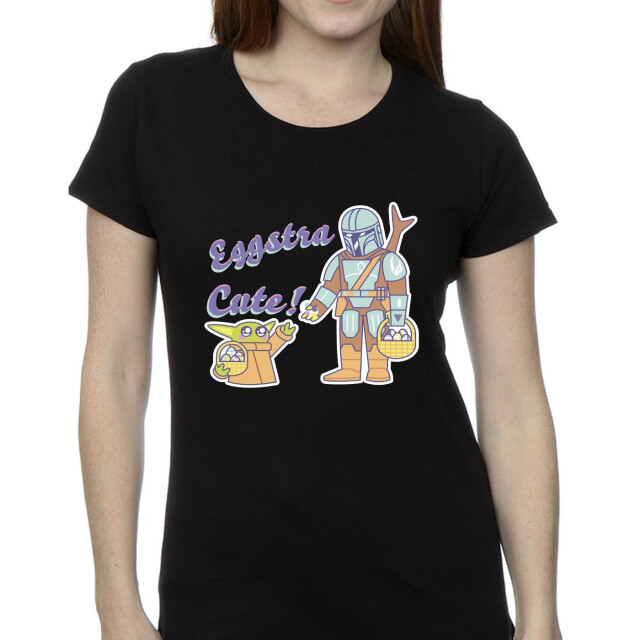 Li-cense Star wars dames the mandalorian eggstra schattig grogu katoenen t-shirt UTBI43462_black large