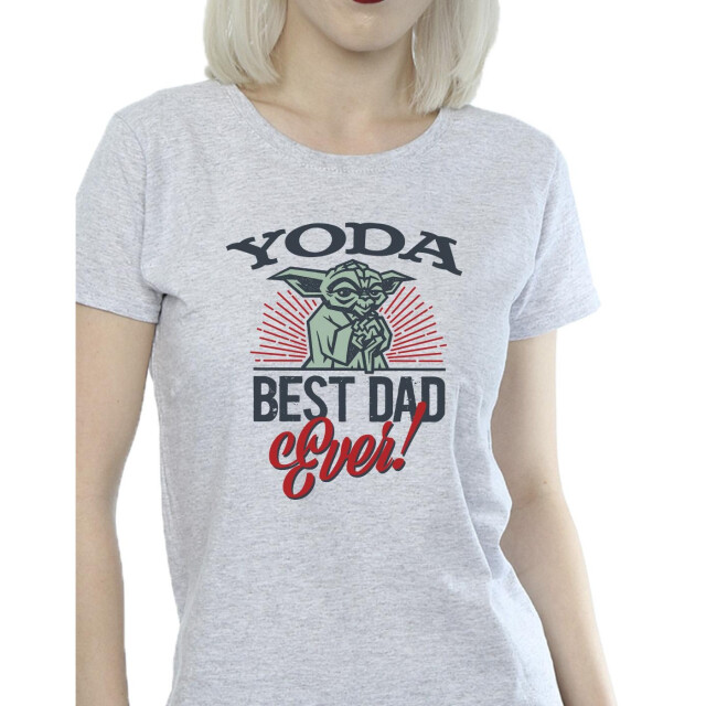 Li-cense Star wars dames mandalorian yoda pap katoenen t-shirt UTBI43475_sportsgrey large