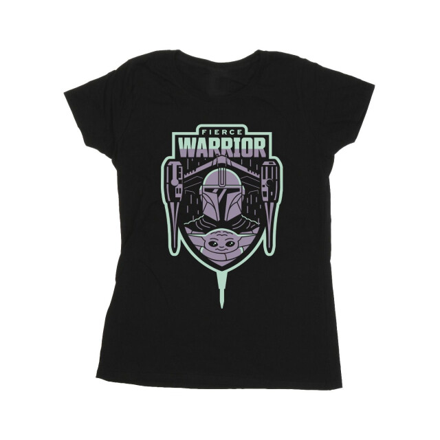 Li-cense Star wars dames the mandalorian fierce warrior patch katoenen t-shirt UTBI43424_black large
