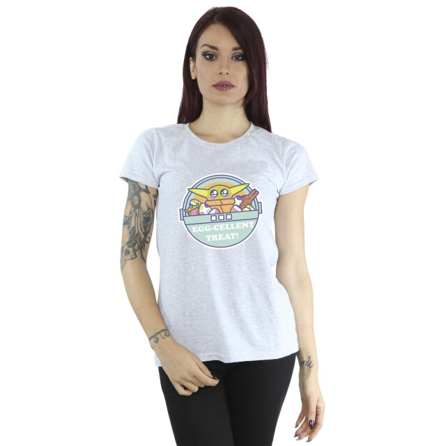 Li-cense Star wars dames the mandalorian eggcellent pasen katoenen t-shirt UTBI43461_sportsgrey large