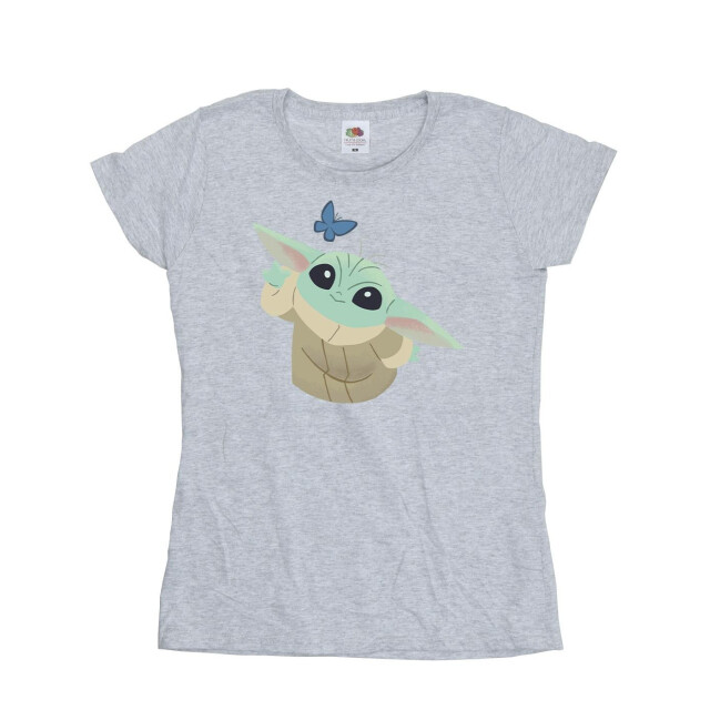 Li-cense Star wars dames the mandalorian vlindervanger katoenen t-shirt UTBI43439_sportsgrey large