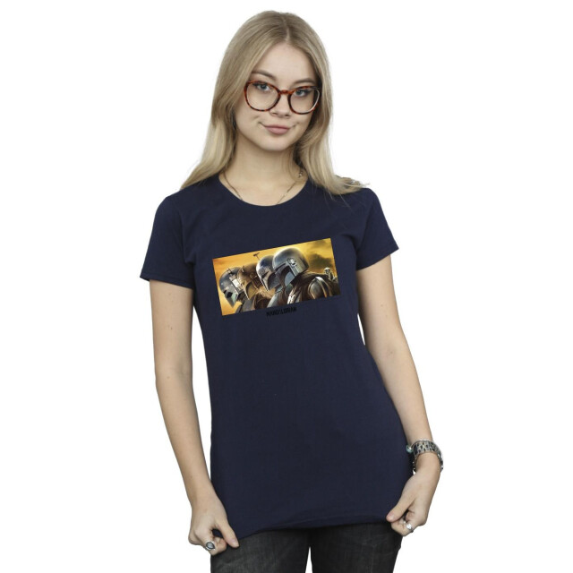 Li-cense Star wars dames the mandalorian geschilderd groep katoenen t-shirt UTBI43387_navyblue large